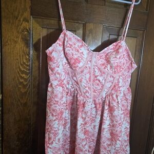 Floral Pink and White Dress